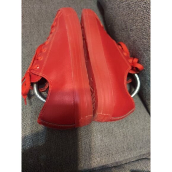 Converse All Star Chuck Taylor Vegan Leather Low Top Red Sneakers Size M12 W14 - Picture 10 of 14